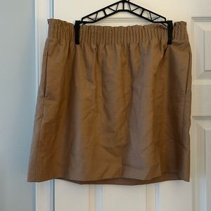 Paper bag waist wool skirt